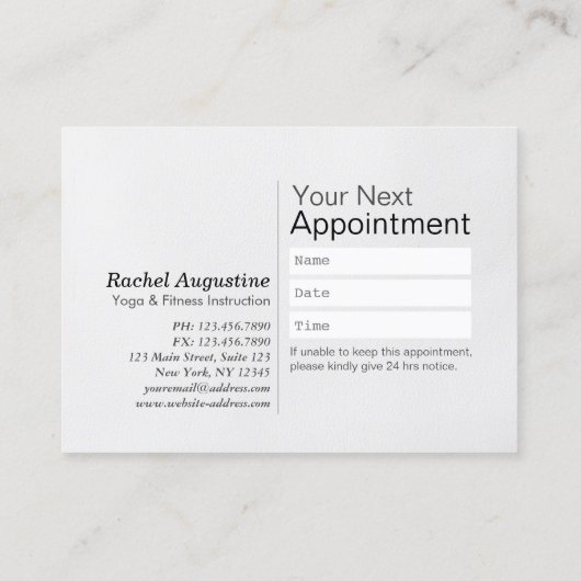 YOGA-houding OM-symbool Klaspas Loyalty Afspraak Afsprakenkaartje (Achterkant)