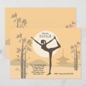 Yoga Houding Uitnodiging (Voorkant / Achterkant)
