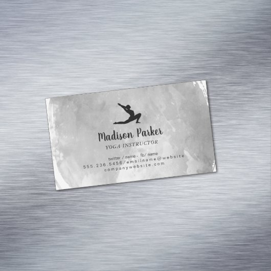 Yoga-houding |  Waterverf Borstel Magnetisch Visitekaartje (Voorbeeld)