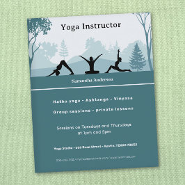 Yoga houdingen & landschap - Yoga Instructeur Flyer
