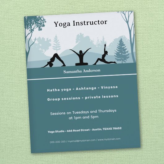 Yoga houdingen & landschap - Yoga Instructeur Flyer