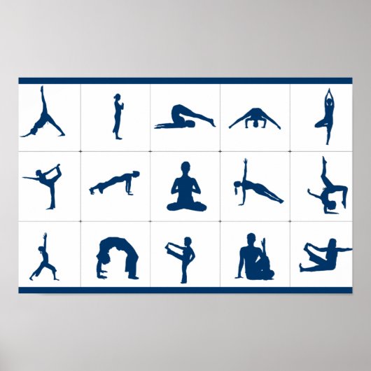 Yoga-houdingen Levensboom, Lotus, & Meer Chart Poster (Voorkant)