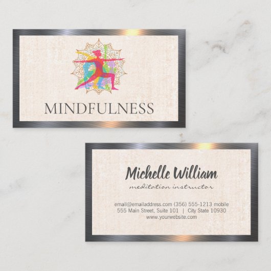 Yoga-houdingen | Mandala-patroon Visitekaartje (Voorkant / Achterkant)