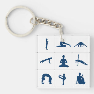 Yoga-houdingen & Posities Zen & Meditatie Sleutelhanger