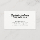 Yoga houdingen | rekflexibiliteit visitekaartje (Achterkant)