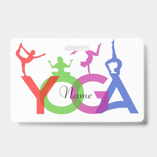 Yoga-houdingen Silhouetten Thunder_Cove Badge (Voorzijde)