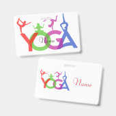 Yoga-houdingen Silhouetten Thunder_Cove Badge (Voor- en achterkant)