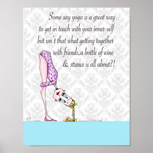 Yoga Humor Print, grappige vrouwelijke humor Poster (Voorkant)