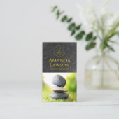 Yoga-icoon | Leisteen achtergrond | Gestapelde ste Visitekaartje (Staand voorkant)