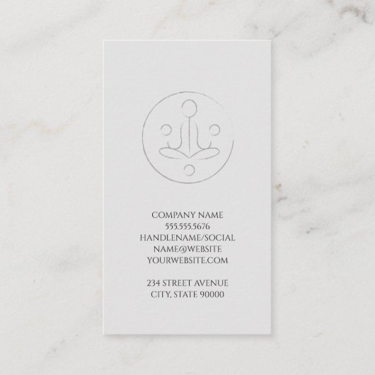 Yoga-icoon | Leisteen achtergrond | Gestapelde ste Visitekaartje (Achterkant)