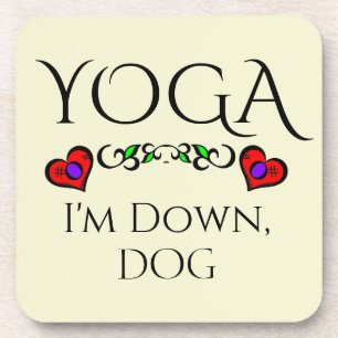 Yoga Ik ben omlaag, Dog Beverage Coaster Bier Onderzetter