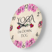 Yoga Ik ben omlaag, Dog Wall Clock Grote Klok (Hoek)