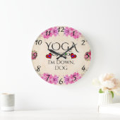 Yoga Ik ben omlaag, Dog Wall Clock Grote Klok (Huis)