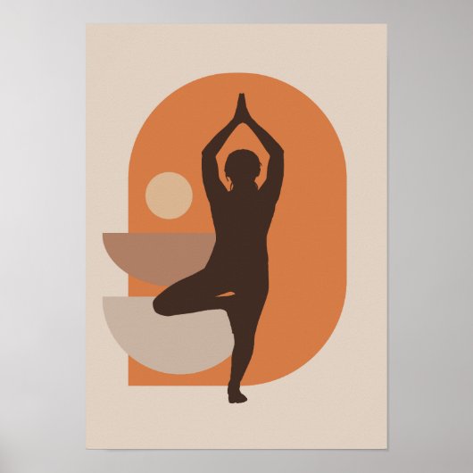 Yoga Illustratie - Kalm en Mindful Design Poster (Voorkant)