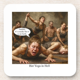 Yoga in de hel. bier onderzetter