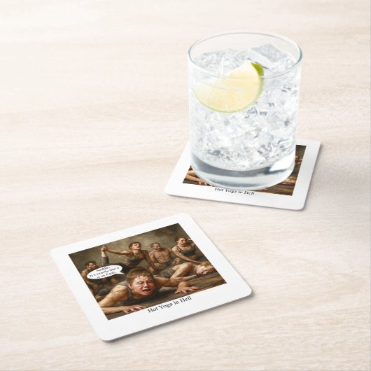 Yoga in de hel. kartonnen onderzetters (Insitu)