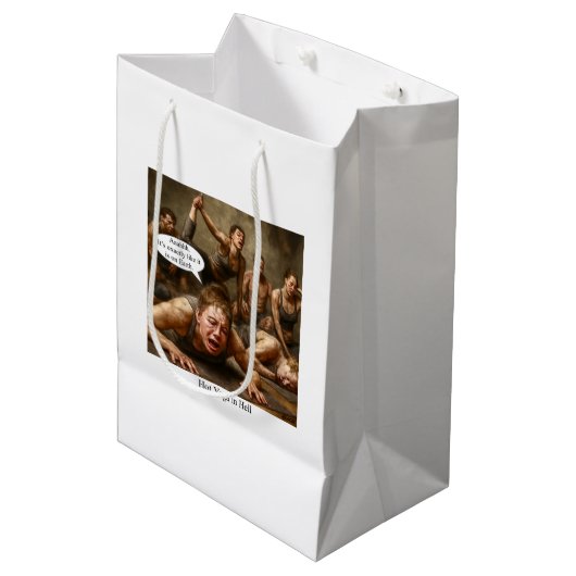 Yoga in de hel. medium cadeauzakje (Voorkant Gekanteld)