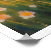 Yoga in het veld bij zonsondergang poster (Hoek)