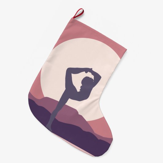 Yoga in Paars Grote Kerstsok (Voorkant (Hangend))