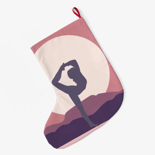 Yoga in Paars Grote Kerstsok (Achterkant (Hangend))