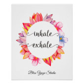 Yoga Inhale Exhale Quote Pink White Floral Perfect Poster (Voorkant)