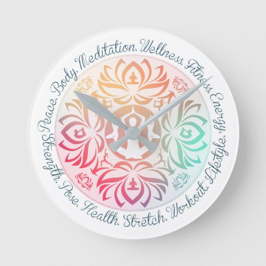 Yoga Inspirations Clock Ronde Klok (Voorkant)