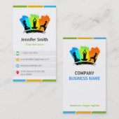 YOGA-instructeur - Creatief kleurrijk Visitekaartje (Voorkant / Achterkant)