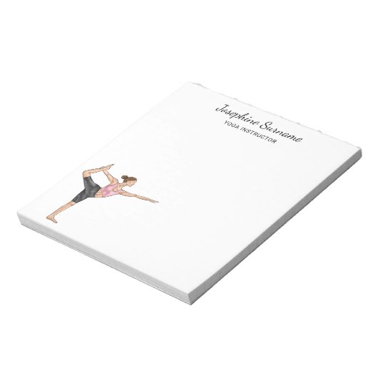 Yoga Instructeur Danser Pose Docent Aangepaste Naa Notitieblok (Linkerzijde)