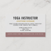 Yoga Instructeur Danser Pose Meditatie Leraar Visitekaartje (Achterkant)
