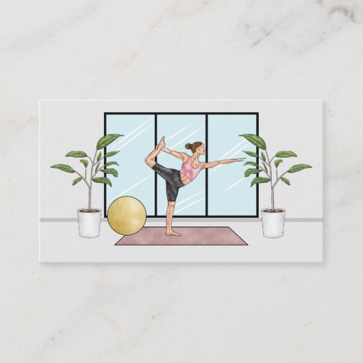 Yoga Instructeur Danser Pose Meditatie Leraar Visitekaartje (Voorkant)