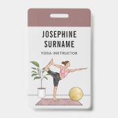 Yoga Instructeur Danser Pose Meditatie Trainer Badge (Voorkant)