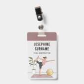 Yoga Instructeur Danser Pose Meditatie Trainer Badge (Voorkant met clip)