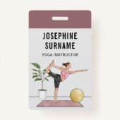 Yoga Instructeur Danser Pose Meditatie Trainer Badge (Voorkant)