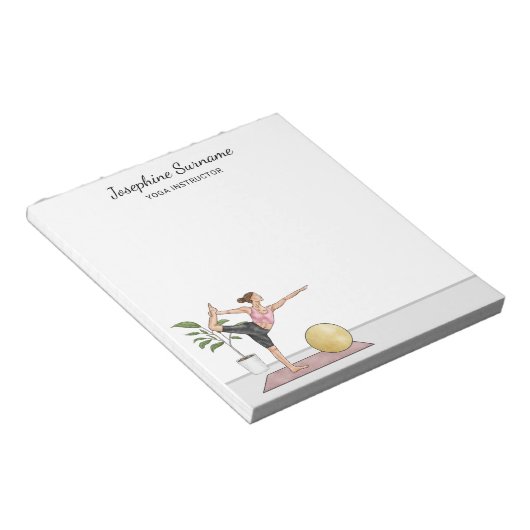 Yoga Instructeur Danser Pose Trainer Aangepaste na Notitieblok (Schuin)