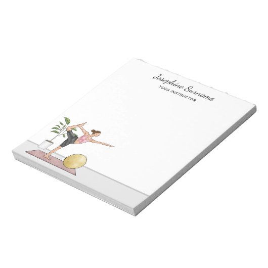 Yoga Instructeur Danser Pose Trainer Aangepaste na Notitieblok (Linkerzijde)