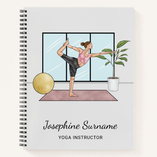 Yoga-instructeur Dansereshouding Trainer Persoonli Notitieboek (Voorkant)