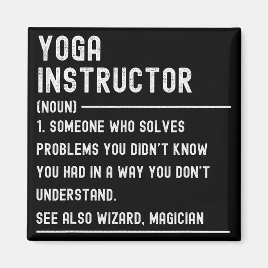 Yoga-instructeur Definitie Shirts Grappige Functie Magneet (Voorkant)