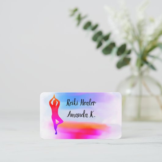 Yoga instructeur, docent, life coach visitekaartje (Staand voorkant)