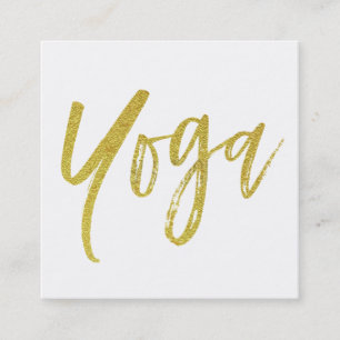 * Yoga Instructeur Docent Wit Goud Modern Vierkante Visitekaartje