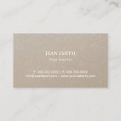 Yoga Instructeur Elegante Crème Bloemen Visitekaartje (Achterkant)