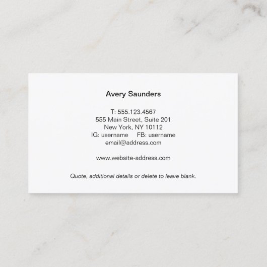 Yoga Instructeur en Meditatie Coach Logo Visitekaartje (Achterkant)