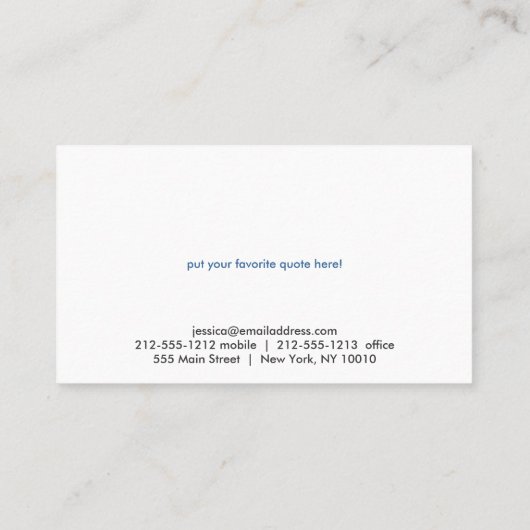 YOGA INSTRUCTEUR, FITNESS TRAINER Visitekaartje (Achterkant)