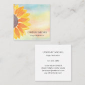 Yoga Instructeur Floral Waterverf Vierkante Visitekaartje (Voorkant / Achterkant)