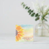 Yoga Instructeur Floral Waterverf Vierkante Visitekaartje (Staand voorkant)