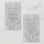 Yoga Instructeur Gestileerde Lotus Bloem Grijs Kaa Visitekaartje (Voorkant / Achterkant)