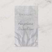 Yoga Instructeur Gestileerde Lotus Bloem Grijs Kaa Visitekaartje (Voorkant)