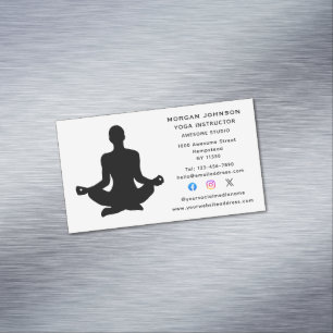 Yoga Instructeur Gezondheid en Wellness Social Med Magnetisch Visitekaartje