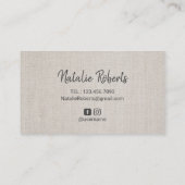 Yoga instructeur Gold Script legant linen Visitekaartje (Achterkant)