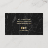 Yoga Instructeur Goud Lotus Mandala Zwart Marmer Visitekaartje (Achterkant)