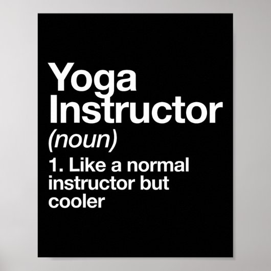 Yoga Instructeur Grappige Definitie Gym Trainer Co Poster (Voorkant)